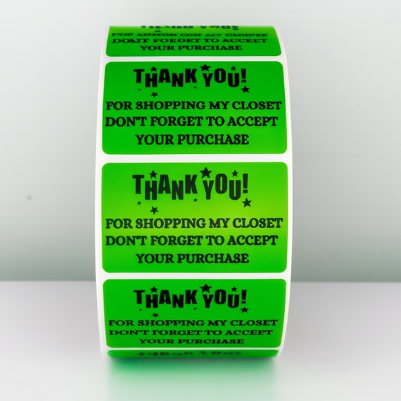 Thank You Sticker for Poshmark Closet Reminder to Accept Order Packaging label - Picture 4 of 11